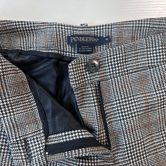 Pendelton Pants Houndstooth Black & White 100% Virgin Wool‎ Lined Women’s Sz 10 - Picture 3 of 7